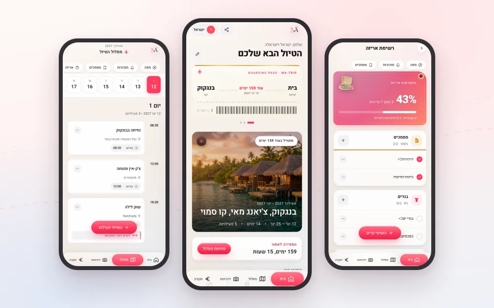צילומי מסך אמיתיים של MA-Trip
